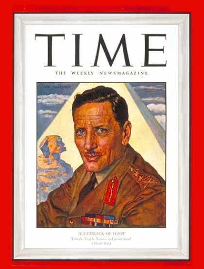 Time - Sir Claude Auchinleck - Dec. 1, 1941 - Army - India - Great Britain - Military