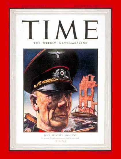 Time - Field Marshal von Bock - Dec. 8, 1941 - Germany - Military - World War II - Nazi