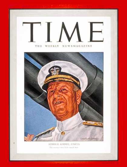 Time - Admiral Kimmel - Dec. 15, 1941 - Admirals - Navy - Military