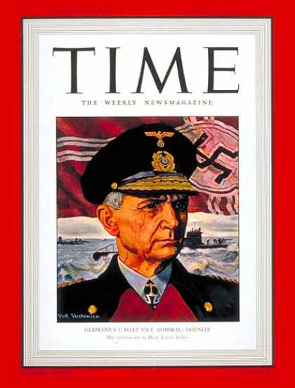 Time - Vice-Admiral Doenitz - Feb. 2, 1942 - Germany - Military - World War II - Nazism