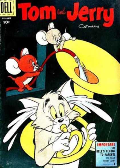 Tom & Jerry Comics 134 - Dell - Mice - Cat - Water - Music Instrument