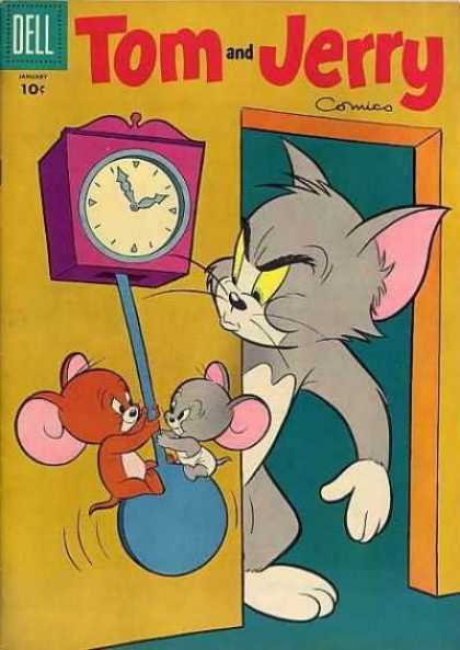 Tom & Jerry Comics 138 - Cat - Mice - Clock - Pendulum - Doorway