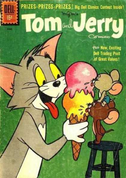 Tom & Jerry Comics 203 - Mice - Ice Cream - Dell - Stool - Cone