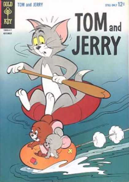 Tom & Jerry Comics 221 - Mice - Cat - Paddle - Inner Tubes - Water