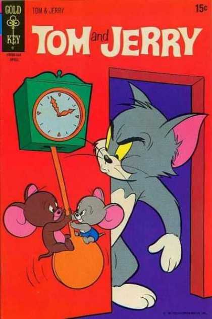 Tom & Jerry Comics 256 - Gold Key - 15 Cents - Clock - Cat - Time