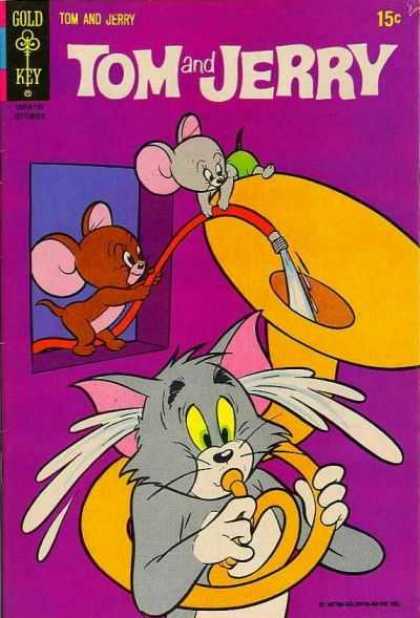 Tom & Jerry Comics 259 - Mice With Hose - Water Into Tuba - Cat With Water Coming Out Ears - Gold Key - 15 Cents