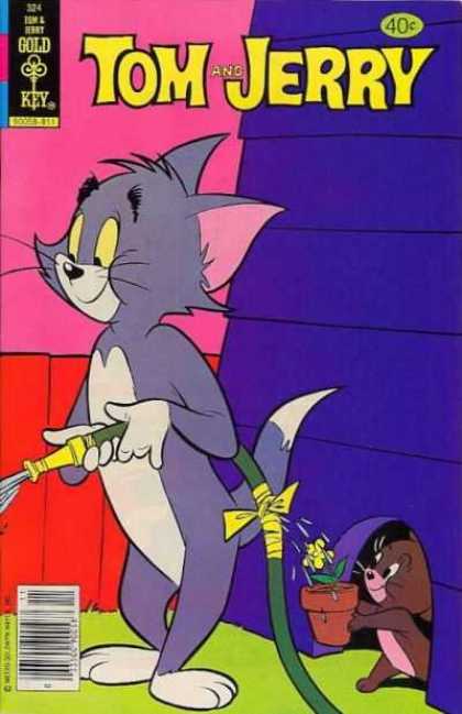 Tom & Jerry Comics 324 - Watering The Plant - Jerry Tied Up Hose - Tom Jerry And Water - Watering The Grass - Bandage On The Hose