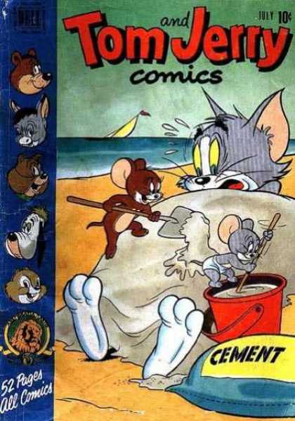 Tom & Jerry Comics 84 - Cat - Mice - Chipmunk - Cement - Beach