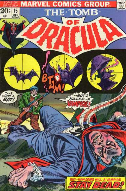 Tomb of Dracula 15 - December - Bats - Vampire - Speech Bubble - 20 Cents