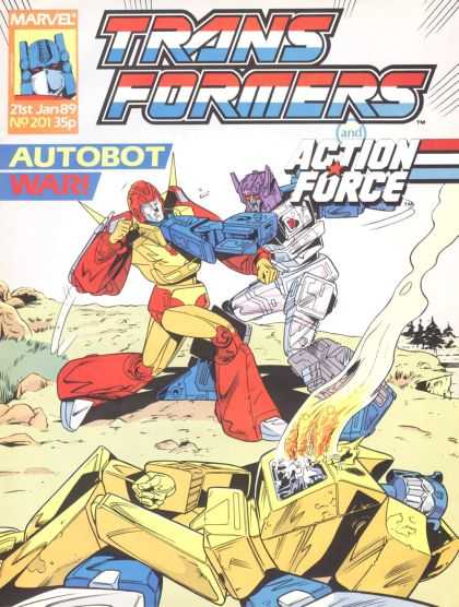 Transformers (UK) 201 - Autobot War - Action Force - Robots - Fire - Battle
