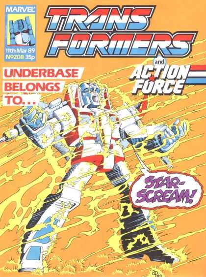 Transformers (UK) 208 - Marvel - Underbase Belongs To - Action Force - March - Star-scream
