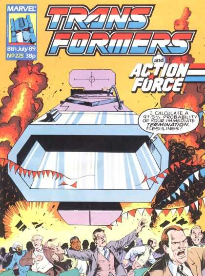 Transformers (UK) 225 - Marvel - 8th July 89 - No 225 - 38p - Action Force