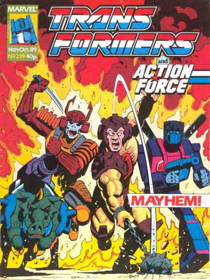 Transformers (UK) 239 - Marvel - 14th Oct 89 - 40p - Action Force - Mayhem