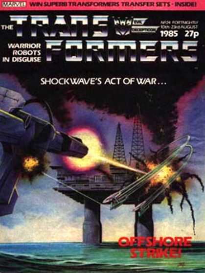 Transformers (UK) 24 - Marvel - Warrior Robots - 1985 - Shockwaves Act Of War - Offshore Strike