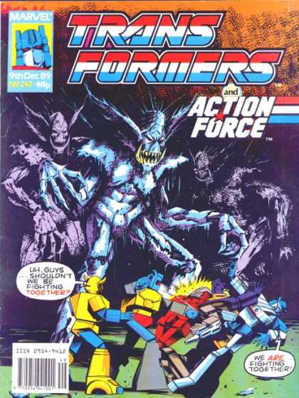Transformers (UK) 247 - Action Force - Mavep - Dec 89 - Fighting Together - Monsters