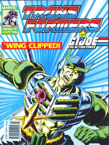 Transformers (UK) 297 - Wing Clipped - Gi Joe The Action Force - Shoot Missle - Marvel - Green