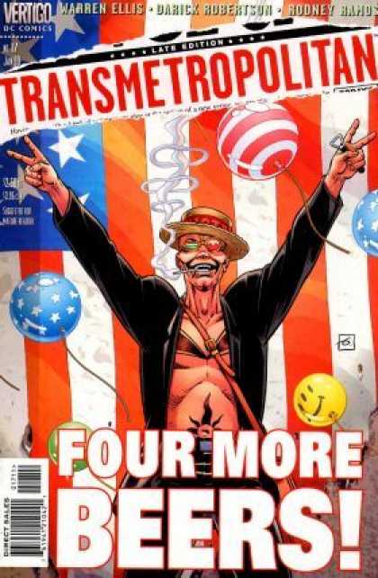 Transmetropolitan 17 - Flag - Four More Beers - Balloons - Warren Ellis - Victory Sign - Dave Gibbons