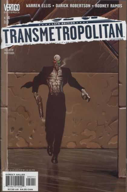 Transmetropolitan 50 - Late Edition - Gun - Bones - Creepy - Smoking A Cigarette - Jean Giraud