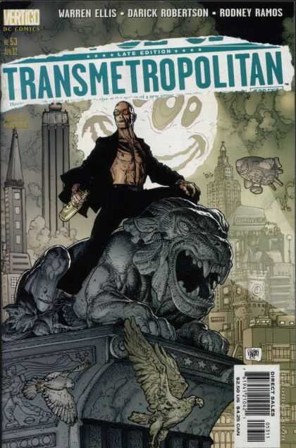 Transmetropolitan 53 - Lion - Lion Man - Smile Face - Bottle - Big Street