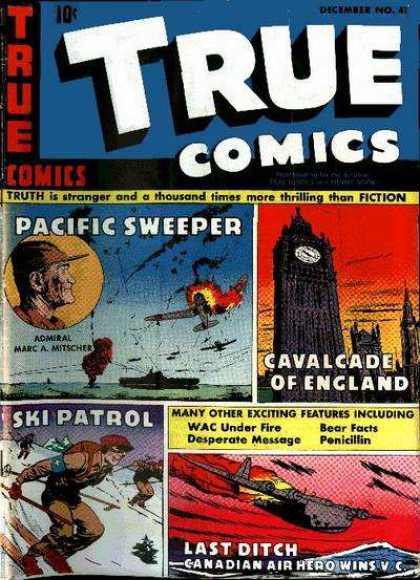True Comics 41 - Clock - Building - Plane - Snow - Water