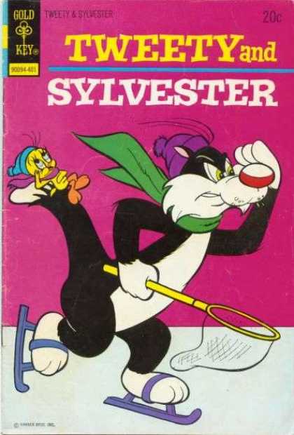 Tweety and Sylvester 35 - Looking - Skating - Ice - Net - Winter
