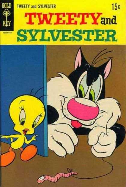 Tweety and Sylvester 9 - Cat - Bird - Worm - Rope - Wall