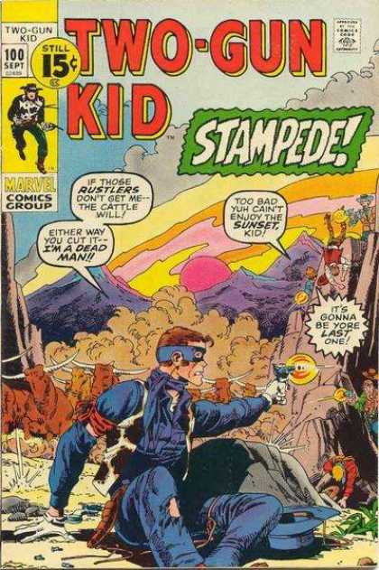 Two-Gun Kid 100 - Marvel Comics - Stampede - Sunset - Rustlers - Laser