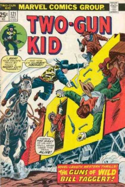 Two-Gun Kid 121 - Marvel - Comics Code - Horse - Guns - Train
