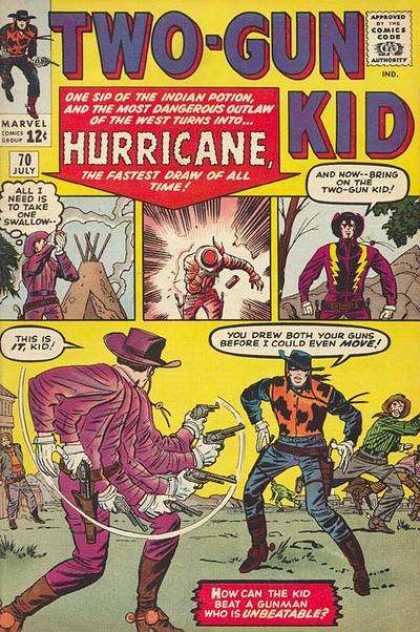 Two-Gun Kid 70 - Hurrican - Indian - Teepee - Cowboy - Gunfight - Jack Kirby