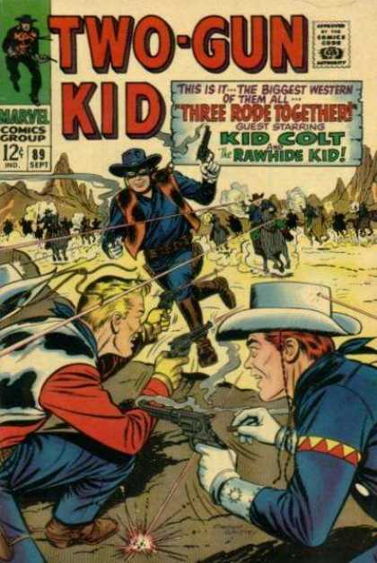 Two-Gun Kid 89 - Horses - Guns - Mountains - Mask - Cowboys