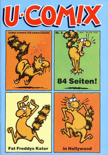 U-Comix 6 - Cat - Orange - Startled - Hollywood - Fat Freddy