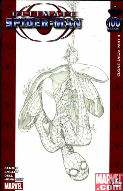 Ultimate Spider-Man 100 - Michael Golden - 100 Issue - Clone Saga Part 4 - Bendis Bagley Dell Hennessy - Marvelcom