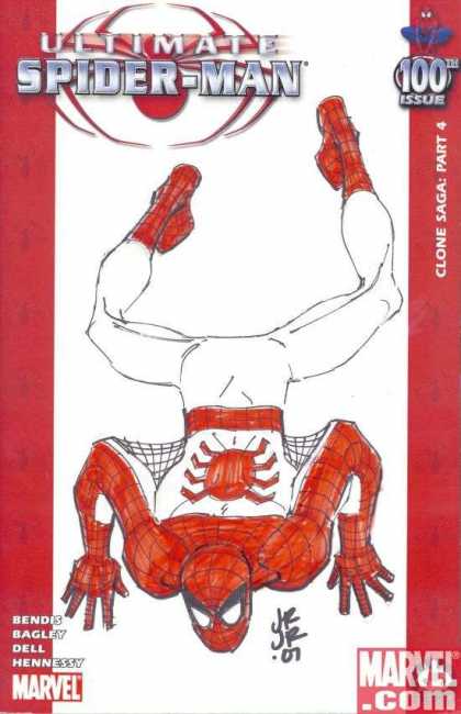 Ultimate Spider-Man 100 - John Romita Jr. - Clone Saga - Part 4 - Red And White Colors - Upside - Colored In