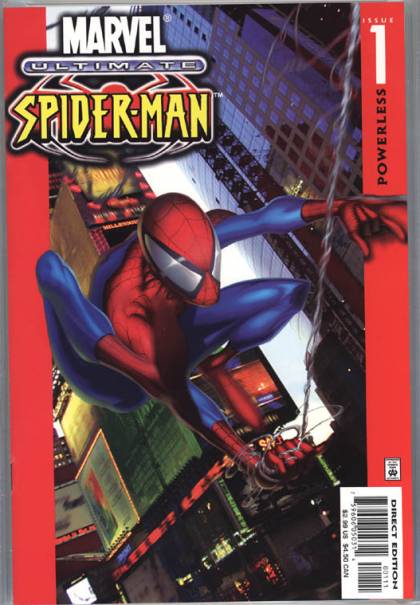 Ultimate Spider-Man 1 - Spidey - Marvel - Powerless - Swinging - City - Mark Bagley