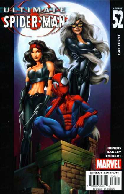 Ultimate Spider-Man 52 - Moon - Cat Fight - Issue 52 - Night Sky - Chimey - Mark Bagley
