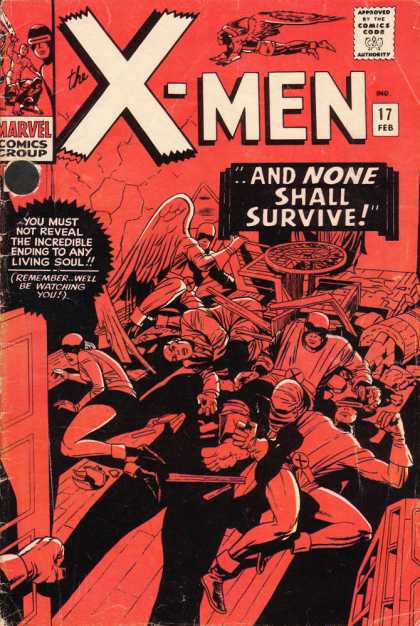 Uncanny X-Men 17 - Cyclops - Red - Angel - Professor X - Dick Ayers, Jack Kirby