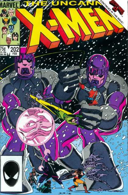 Uncanny X-Men 202 - Colossus - Wolverine - Snow - Marvel - Mask - John Romita