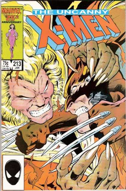 Uncanny X-Men 213 - Claws - Fight - Wolverine - Sabertooth - Sabretooth - Alan Davis