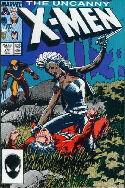 Uncanny X-Men 216 - Storm - Wolverine - Stab - Knife - Rocks - Barry Windsor-Smith