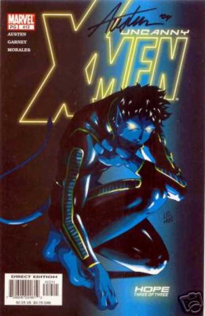 Uncanny X-Men 412 - Glow - Tail - Blue - Nightcrawler - Autographed - Ron Garney
