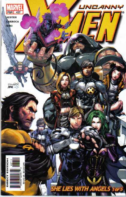 Uncanny X-Men 437 - Juggernaut - Nightcrawler - Wolverine - Angel - She Lies With Angels - Salvador Larroca