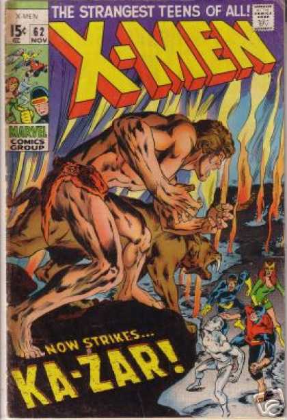 Uncanny X-Men 62 - Sabre Tooth Tiger - Prehistoric - Violent Landscape - Super Heros - 1960s