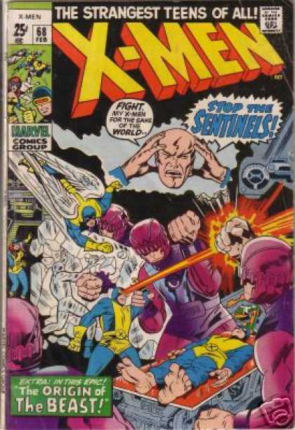 Uncanny X-Men 68 - Sentinels - Beast - Stop The Sentinels - Strangest Teens Of All - Professor X - Dick Ayers, Jack Kirby