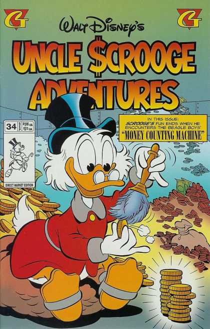 Uncle Scrooge Adventures 34 - Disney - Coins - Feather Duster - Money - Cash