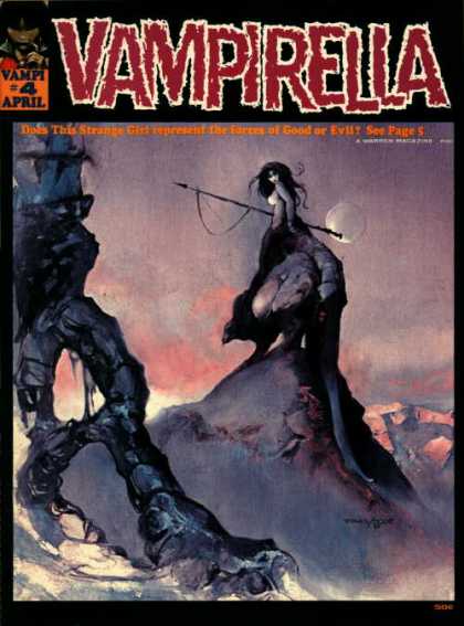 Vampirella 4 - Female Vampire - Spear - Mountains - Peak - Moon - Mike Mayhew