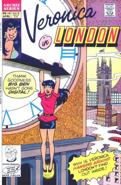Veronica 14 - London - Big Ben - Roman Numerals - Clock Hands - City Buildings - Dan Parent