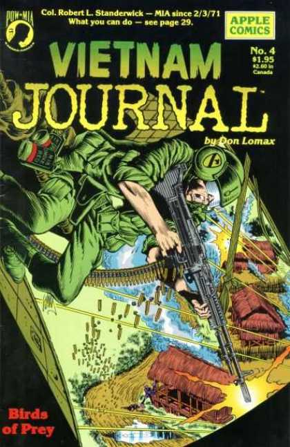 Vietnam Journal 4 - M60 - Ammo - Helmet - Smoke Grenade - Huts