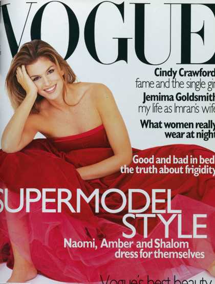 Vogue - Cindy Crawford - December, 1995