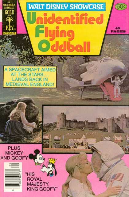 Walt Disney Showcase 52 - Unidentified Flying Oddball - Gold Key - Medieval England - Mickey And Goofy - Fort Castle
