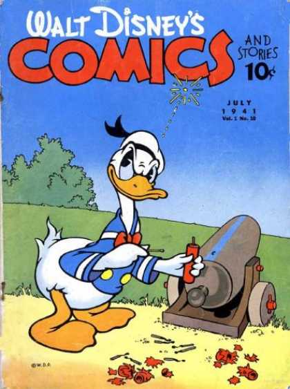 Walt Disney's Comics and Stories 10 - Duck - Disney - Bomb - Cannon - Donald